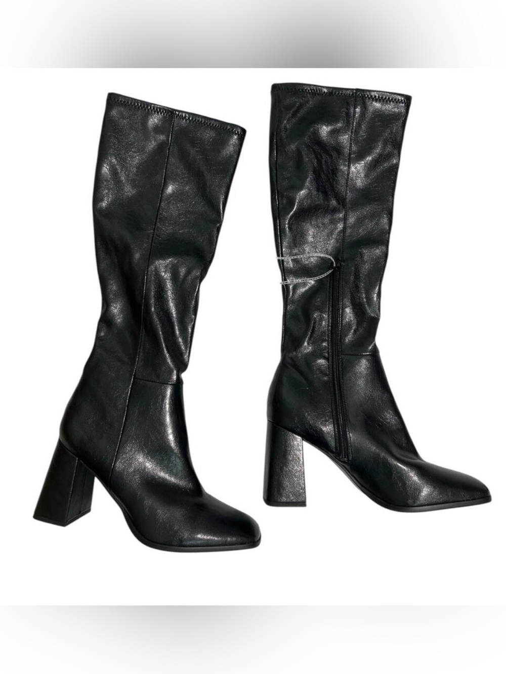 Steve Madden Livah tall boot black pull on stretch 9 EUC
